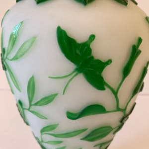Exquisite Antique Peking Cameo Vase Green by Unknown 