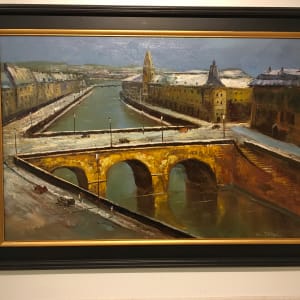 French Impressionist Paris  Winter Scene of River Seine by C. Tony