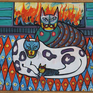 Crazy Cats by Fireplace by David Crown, Image 3.