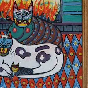 Crazy Cats by Fireplace by David Crown, Image 2.