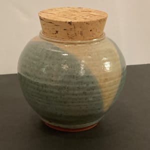 Highlands Pottery  Ceramic Vessel with Cork Lid by Highlands Pottery