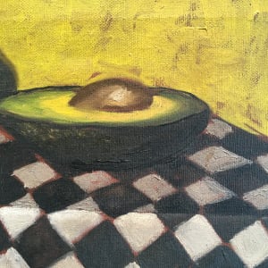 American Modernist Still Life of Avocados by Unknown 