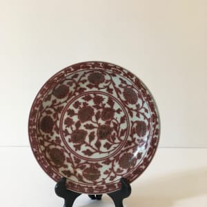 Chinese Red and White Plate by Unknown 
