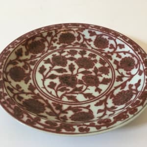 Chinese Red and White Plate by Unknown 