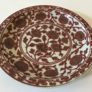 Chinese Red and White Plate by Unknown 