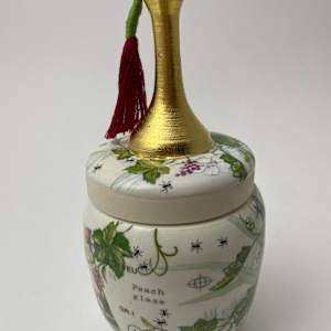 Scenic Jar with Adornments by Roger Runge 
