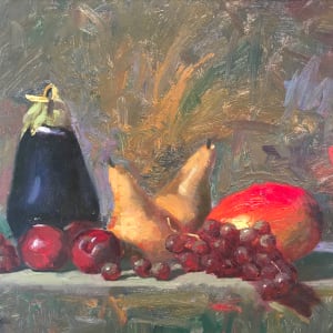 Eggplant and Fruit by James Cobb 