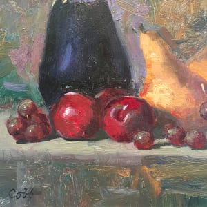 Eggplant and Fruit by James Cobb 