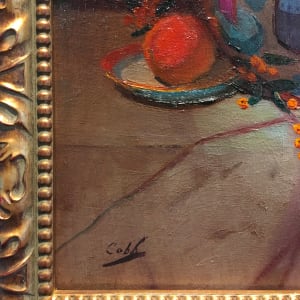 Antique Oriental Vase and Fruit by James Cobb 