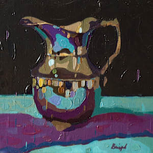 Silver Vase in Purple & Blue by Chris Brizzard 