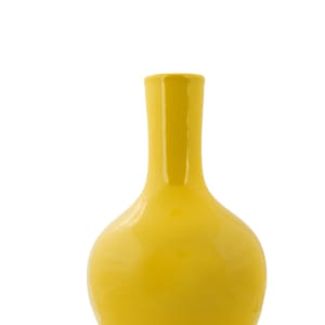 Chinese Republic Porcelain Vases - IV Bright Yellow Thin Neck by Unknown