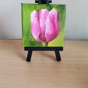 Mini Canvas with Easel - Pink Tulip
