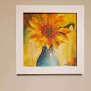 Sunflower in Blue Vase II by Monika Gupta  Image: Hung on a wall