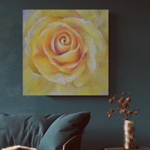 Yellow Rose on Gallery Wrapped Stretched Canvas by Monika Gupta 