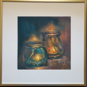 United in Purpose - Matted with Golden Frame by Monika Gupta 