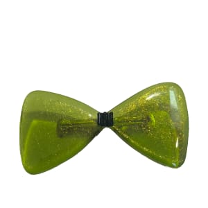 Glass Bow Tie – ARTISAN COLLECTION, Standard Colors by Nancy Gong  Image: Bow Tie,  ARTISAN COLLECTION, Standard Color 23-07 with clip-on from the Gong Spirit Wear Series. One of a kind. Exclusively from Gong Glass Works. $150