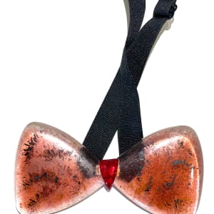 Glass Bow Ties – THE DESIGN COLLECTION, Hot Colors by Nancy Gong  Image: Glass Bow Tie - DESIGN COLLECTION, HOT Color 22-04 w/ Strap  $150.00 
Unisex. Available exclusively from Gong Glass Works. 
