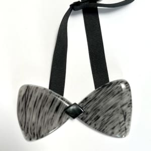 Glass Bow Ties – THE DESIGN COLLECTION, Standard Colors by Nancy Gong  Image: Bow Tie,  DESIGN COLLECTION, Standard Color 22-13 with Strap from the Gong Spirit Wear Series. Unisex. One of a kind. Exclusively from Gong Glass Works. $150