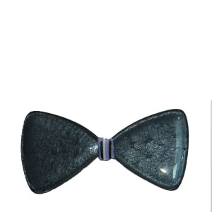 Glass Bow Tie – ARTISAN COLLECTION, Standard Colors by Nancy Gong  Image: Bow Tie,  DESIGN COLLECTION, Standard Color 22-01 CLIP-On  from the Gong Spirit Wear Series. One of a kind. Exclusively from Gong Glass Works.  $150