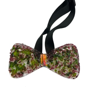Glass Bow Ties – THE DESIGN COLLECTION, Standard Colors by Nancy Gong  Image: Bow Tie,  DESIGN COLLECTION, Standard Color 23-09 with strap from the Gong Spirit Wear Series. One of a kind. Exclusively from Gong Glass Works. 