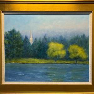 Presbyterian Church through the Trees by Jennifer Hooley