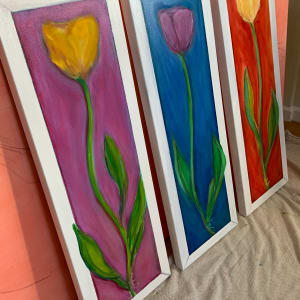Matthew's Tulips with Trompe L'oeil (Right & Also Right) by Jennifer Hooley 