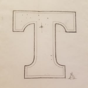 E.T. the Extra-Terrestrial Logo Concept Art "E" and "T" by John Alvin 