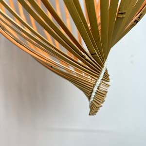 Small natural color bamboo spiral lamp by Charissa 