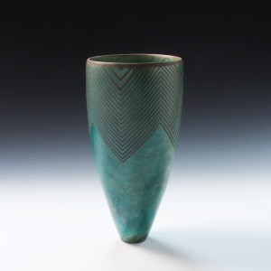 Coil Blue Geometric Vase by BilianaPopova