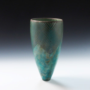 Coil Blue Geometric Vase by BilianaPopova 