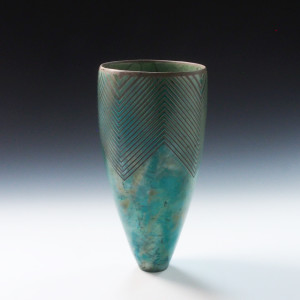 Coil Blue Geometric Vase by BilianaPopova 
