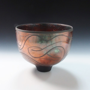 Copper Red Graffiti Bowl by BilianaPopova 