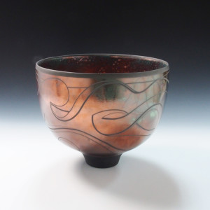 Copper Red Graffiti Bowl by BilianaPopova 