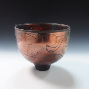 Copper Red Graffiti Bowl by BilianaPopova 