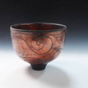 Copper Red Graffiti Bowl by BilianaPopova 