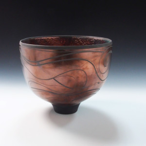 Copper Red Graffiti Bowl by BilianaPopova 