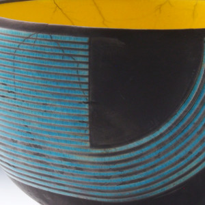 Turquoise & Yellow Graphic Bowl by BilianaPopova 