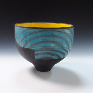 Turquoise & Yellow Graphic Bowl by BilianaPopova 