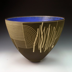 Blue and Green Geometric Bowl by BilianaPopova 