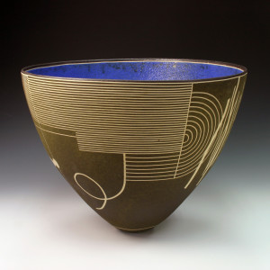 Blue and Green Geometric Bowl by BilianaPopova 