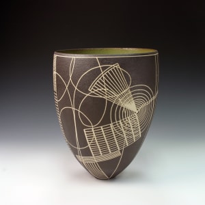 Green and Brown Geometric Bowl by BilianaPopova 