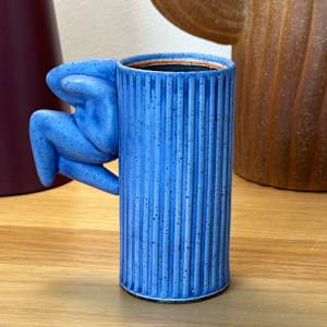 Blue/Orange Figure Cup with Black Line by BilianaPopova 