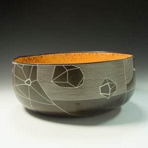 Orange Graphic Bowl by BilianaPopova