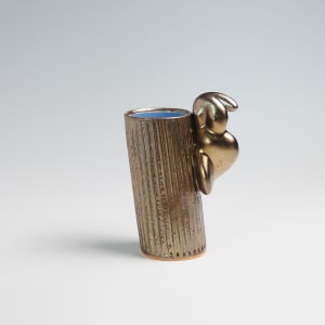 Blue Gold Figure Cup with Orange Line by BilianaPopova