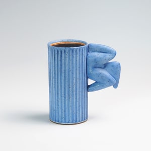 Blue/Orange Figure Cup with Black Line by BilianaPopova 