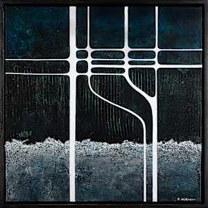 Bridge by Sonia Wilkinson  Image: 'Bridge'—View with the included solid wood frame.