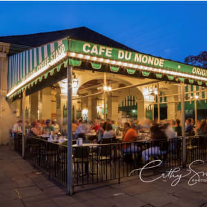 (56) Cafe Du Monde at Night by Cathy Smart