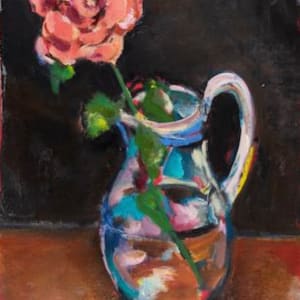 Rose in Glass Vase by Mari Lyons