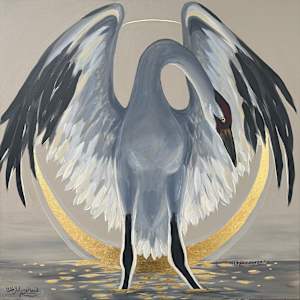 Whooping Gold Bird by Leah Marchand