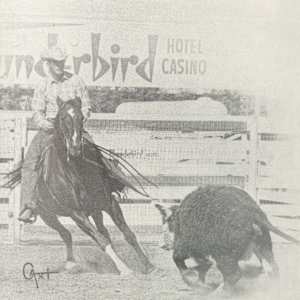 1964-1977 NCHA Past Open World Finals Champions  Image: 1964 NCHA Open World Finals Champion, Hollywood Lin. Ridden by Gayle Borland. 